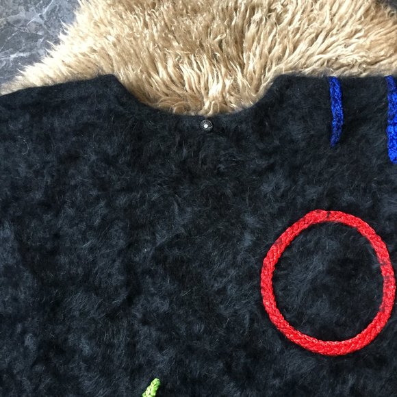 Vintage 1990s Malea for Beker Fashions black angora sweater - size M/L - Picture 7 of 10